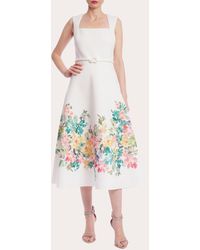 Badgley Mischka - Floral Fit & Flare Dress - Lyst