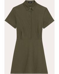 Theory - Collared A-line Mini Dress - Lyst