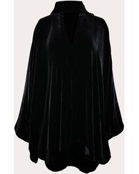 Azeeza - Emlyn Velvet Tie-Neck Mini Dress - Lyst