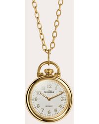 Shinola - Tone Runwell Watch Pendant Necklace - Lyst