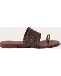 Jonathan Simkhai - Ariana Woven Faux-Leather Sandal - Lyst