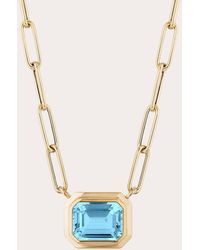 Goshwara - Topaz Emerald-cut Bezel Pendant Necklace 18k Gold - Lyst