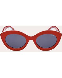 Emilio Pucci - Shiny & Smoke Blue Cat-eye Sunglasses - Lyst