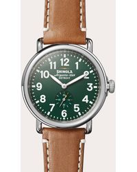 Shinola - Runwell 41mm Largo Tan Leather-strap Watch - Lyst