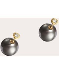 Milamore - Diamond & Pearl En Kintsugi Ear Jackets 18k Gold - Lyst