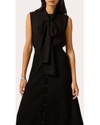 Argent - Silk Georgette Sleeveless Bow Blouse - Lyst