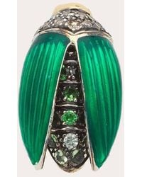 Bibi Van Der Velden - Tsavorite & Diamond Mini Scarab Stud Earring - Lyst