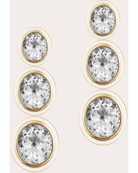 Goshwara - Rock Crystal & Agate Triple-tier Drop Earrings 18k Gold - Lyst