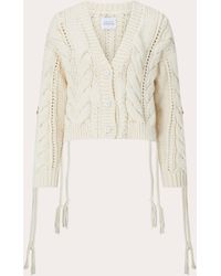 Hayley Menzies - Hayley Zies Cable Knit Lace-up Cardigan - Lyst