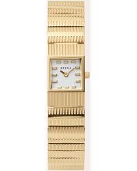 Breda - White & 18k -plated Groove Bracelet Watch - Lyst
