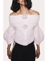 Hellessy - Lenon Embellished Knit Off-Shoulder Sweater - Lyst