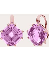 Goshwara - Lavender Amethyst Squared Emerald-cut Drop Earrings 18k Gold - Lyst