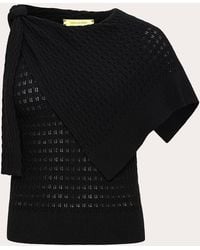 Hellessy - Dove Knit Knotted Cape Asymmetric Top - Lyst