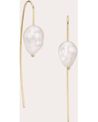 White/space - Space Nova Baroque Pearl Threader Earrings 14k Gold - Lyst