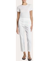 Theory - Treeca Good Linen Cropped Pull-On Pants - Lyst