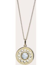 Anzie - Rainbow Moonstone Mini Mayan Medallion Pendant Necklace - Lyst