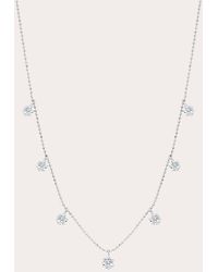 Graziela Gems - 18k White Gold Medium Floating Diamond Station Necklace - Lyst