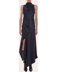Helmut Lang - Silk Tie-Neck Sleeveless Top - Lyst