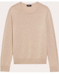 Theory - Blanket-stitch Easy Crewneck Sweater - Lyst