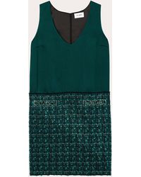 St. John - Twill Tweed Mini Dress - Lyst