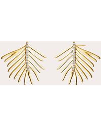 Syna - Diamond Jardin Palm Leaf Drop Earrings - Lyst