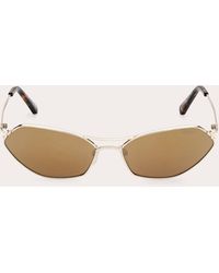 Emilio Pucci - Goldtone & Brown Mirror Geometric Sunglasses - Lyst