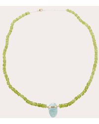 JIA JIA - Peridot & Aquamarine Beaded Pendant Necklace - Lyst