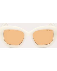 Emilio Pucci - White & Amber Brown Geometric Sunglasses - Lyst