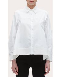 3.1 Phillip Lim - Techno Poplin Flounce-Hem Shirt - Lyst