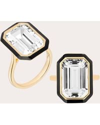 Goshwara - Rock Crystal & Enamel Emerald-cut Ring 18k Gold - Lyst