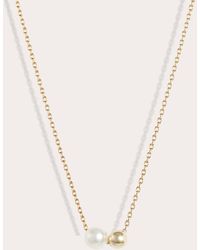 POPPY FINCH - Baby Pearl & Ball Duo Pendant Necklace - Lyst