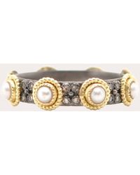 Armenta - Pearl & Diamond 18K Two-Tone Band Ring - Lyst