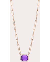 Goshwara - Amethyst & Pink Opal Horizontal Pendant Necklace - Lyst