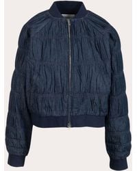 Merlette - Esme Ruched Denim Bomber Jacket - Lyst