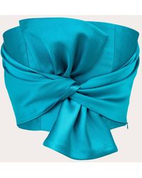 BYVARGA - Whitney Satin Bow Strapless Top - Lyst