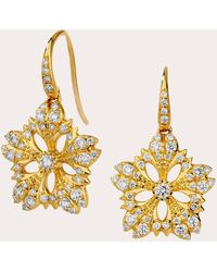 Syna - Diamond Jardin Flower Drop Earrings - Lyst