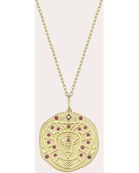 Charms Company - Ruby Leo Zodiac Pendant Necklace - Lyst