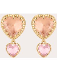 Larkspur & Hawk - Peach Bellini Foil Valentina 'i Love Ny' Emoji Double-drop Earrings - Lyst