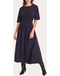 Merlette - Gallen Smocked Cotton-Jersey Midi Dress - Lyst