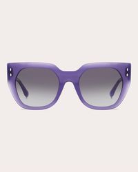 Isabel Marant - Transparent Lilac & Gray Gradient Square Cat-eye Sunglasses - Lyst