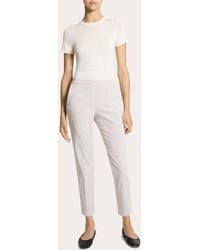 Theory - Treeca Textured Linen Cropped Pull-On Pants - Lyst