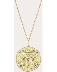 Charms Company - Diamond Aries Zodiac Pendant Necklace - Lyst