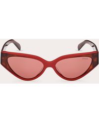 Emilio Pucci - Solid Red Havana & Bordeaux Cat-eye Sunglasses - Lyst