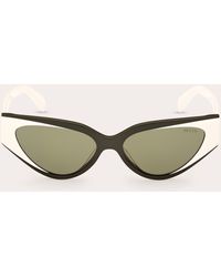 Emilio Pucci - Solid Military Green & White Cat-eye Sunglasses - Lyst