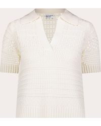 Matthew Bruch - Variegated Knit Mesh Polo Top - Lyst