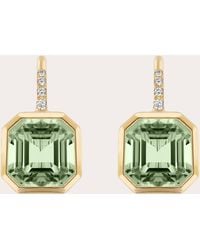 Goshwara - Diamond & Prasiolite Asscher-cut Drop Earrings - Lyst
