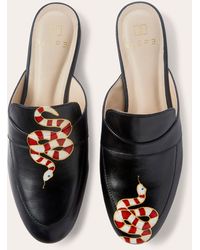 Alepel - Hand Painted Gold Snake Mule - Lyst