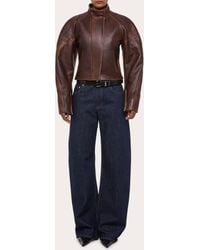 Helmut Lang - Leather Cropped Saddle Jacket - Lyst