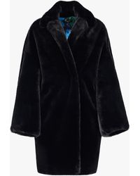 Heurueh Women's Kimono Faux Fur Coat - Black
