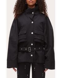 3.1 Phillip Lim - Twill Exaggerated Belted Utility Coat - Lyst